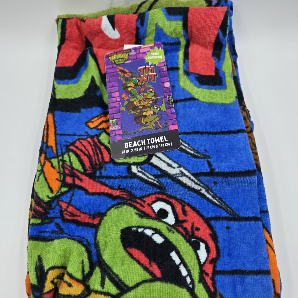 Nickelodeon Teenage Mutant Ninja Turtles Beach Towel 100% Cotton 28 In x 58 In